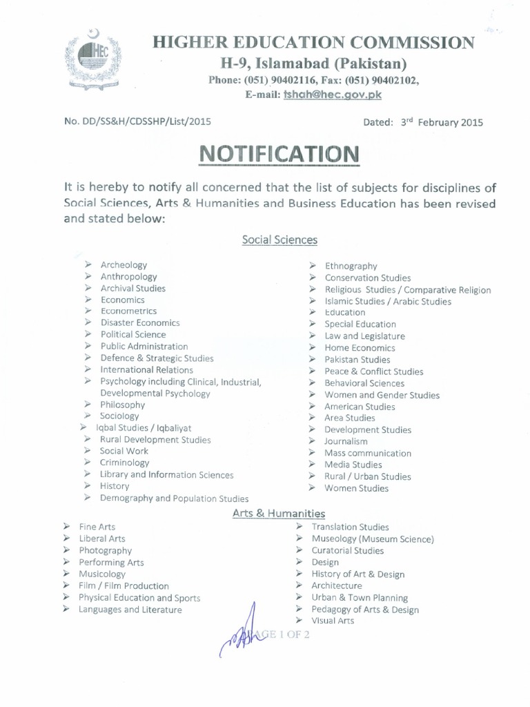 List of Social Science Subjects | PDF
