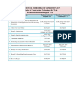 Provisional Schedule of Admission-2019 Bachelor of Construction Technology (B.CT) & Bachelor in Interior Design (B. I D)