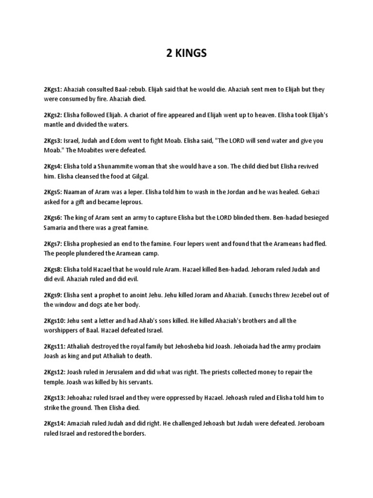 2 Kings Kingdom Of Judah Elijah Behold, i sent this kid, and thou hast not found. scribd
