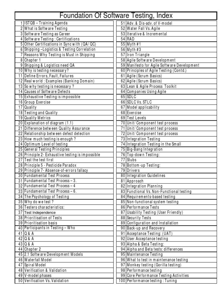 Foundations of Software Testing Overview | PDF | Software Testing ...