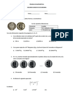 Prueba de Matemática 2°