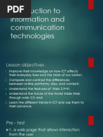 Introduction To Information and Communication Technologies