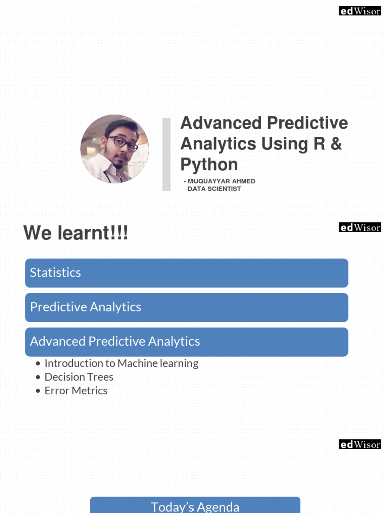 Advanced Predictive Analytics Using R & Python: - Muquayyar Ahmed Data ...