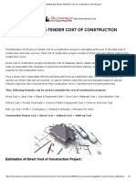 Estimate Bid Price-tender Cost of Construction Project