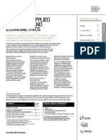 Master of Applied Economics and Econometrics Fact Sheet Monash Business School