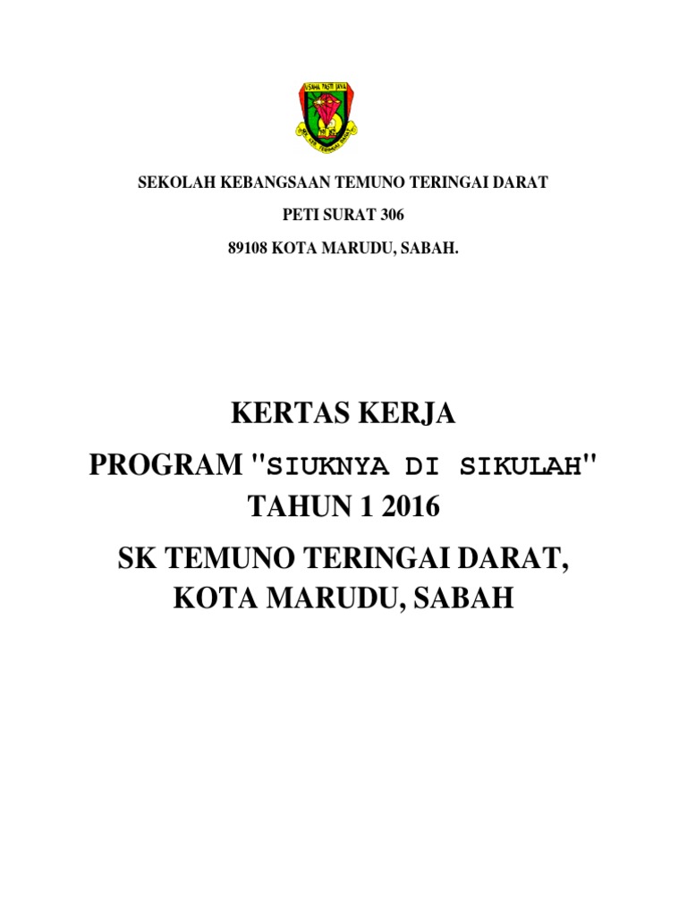 Kertas Kerja Program Transisi Tahun 1 2016 | PDF