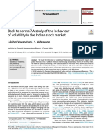 Back To Normal? A Study of The Behaviour of Volatility in The Indian Stock Market