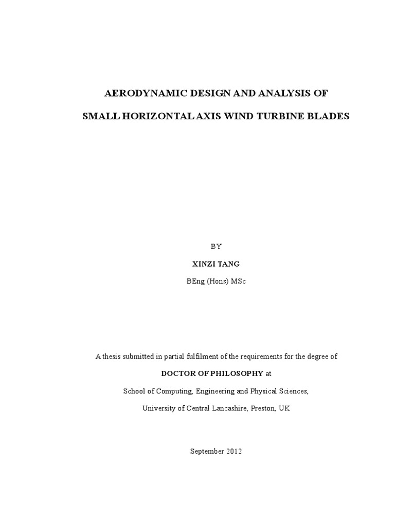Aerodynamic Design and Analysis of Small Horizontal Axis Wind Turbine ...