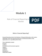 Role of Financial Reporting and Financial Intermediaries in Capital Market Module 1 (Class 2)