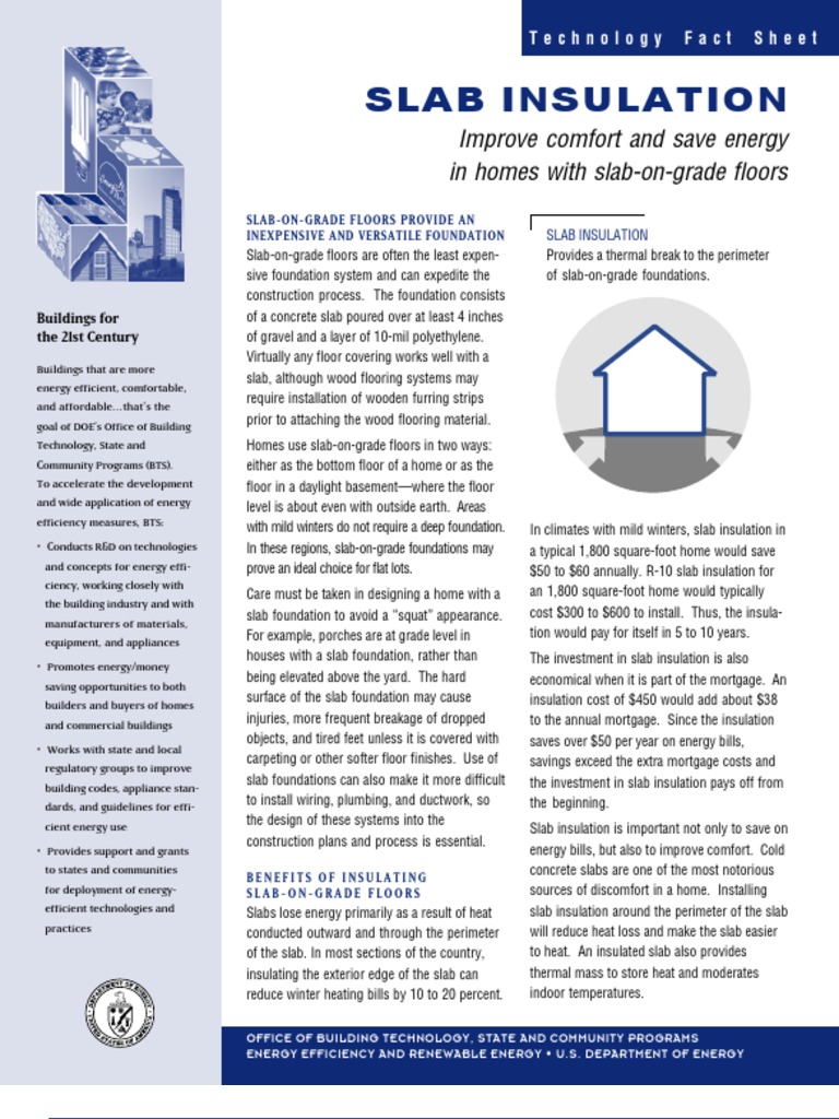 Slab Insulation: Improve Comfort and Save Energy in Homes With Slab-On ...