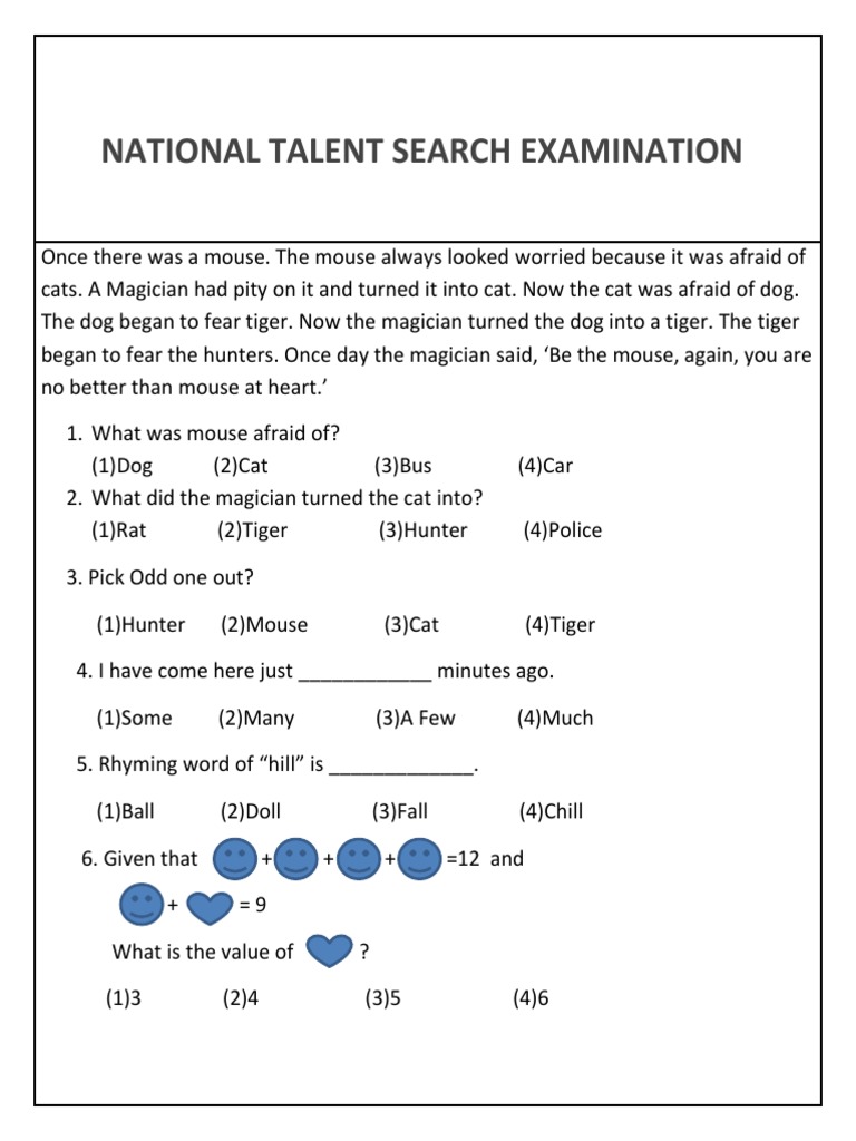 National Talent Search Examination PDF
