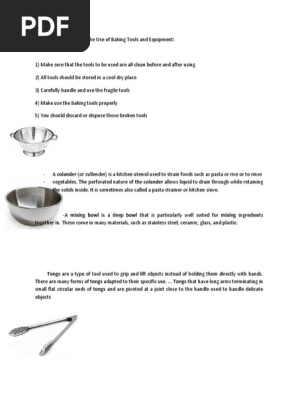 Five Safety Measures In The Use Of Baking Tools And Equipment