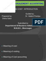 Operating Cost: Introduction Guided By: Prepared By: Dr. Vedant Pandya Disha Salot Submitted To