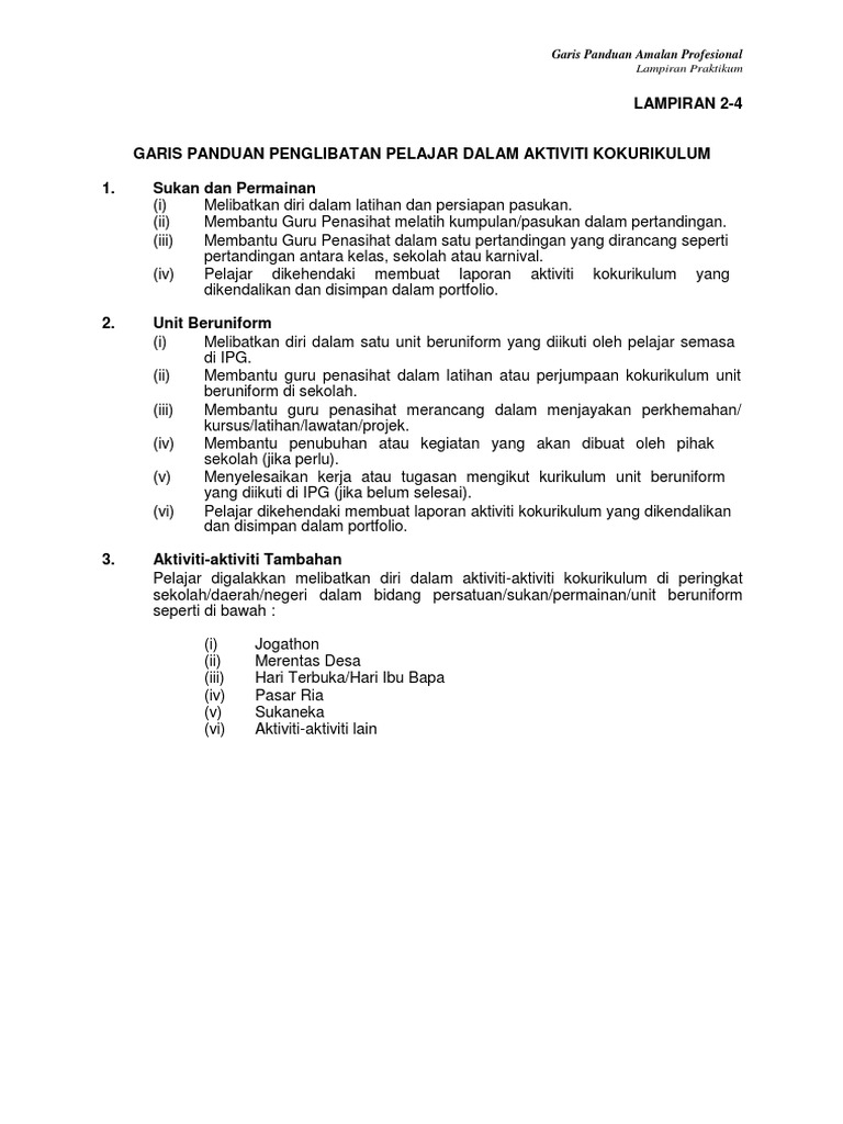 Laporan Aktiviti Kokurikulum Pdf