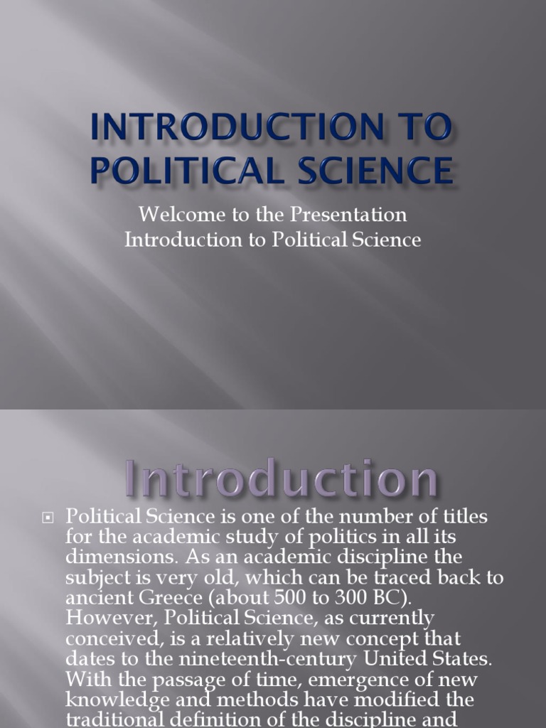 Political Science PDF Scientific Method Political Science