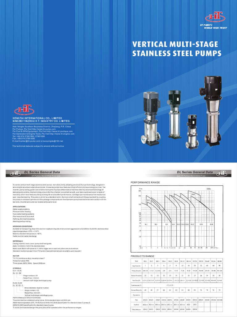 DL Series Vertical Pumps Overview | PDF | Pump | Mechanical Engineering