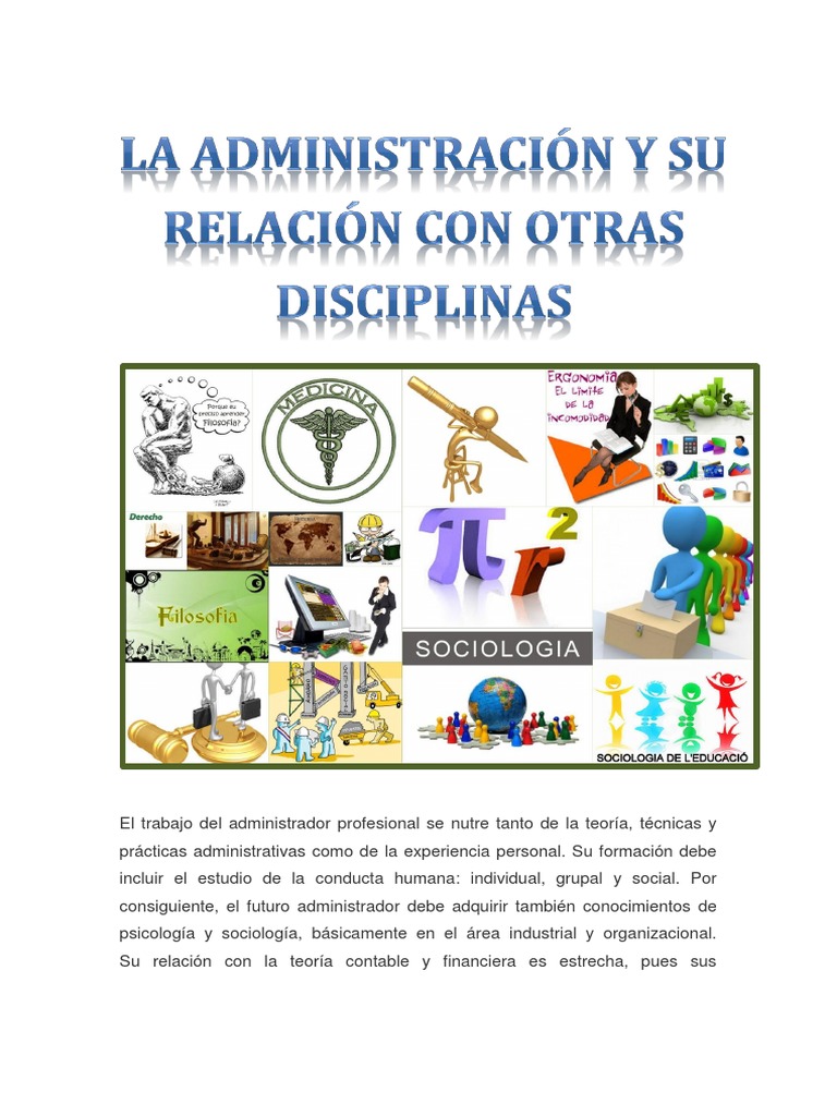 La administración y su relacion con otras disciplinas.pdf Science Sociedad