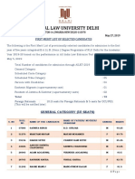 1.first Merit List of Selected Candidates