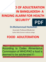Scenerio of Adulteration of Food in Bangladesh Dr. Muhammad Hezbullah