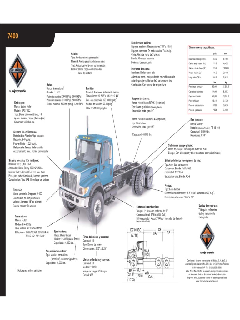 Catalogo de Camiones International PDF Eje Vehículos