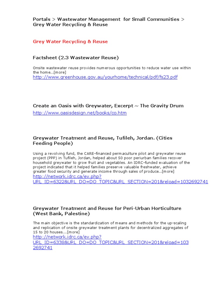Grey Water Recycling & Reuse | PDF | Reclaimed Water | Wastewater