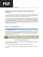 Afpba, Session I: Lecture 1.4.2 - Distributions, Hypothesis Testing, and Sample Size Determination