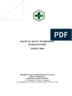 Manual Mutu PKM KRGGD 2019 - 2