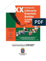 XX Certamen Literario "Evaristo Bañón" Caudete 2016