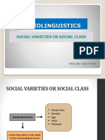 Social Varieties or Social Class