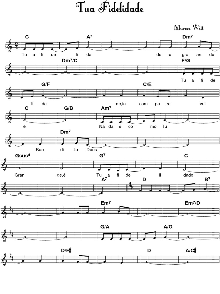 Tua Fidelidade - Marcos Witt | PDF, image size:768x1024