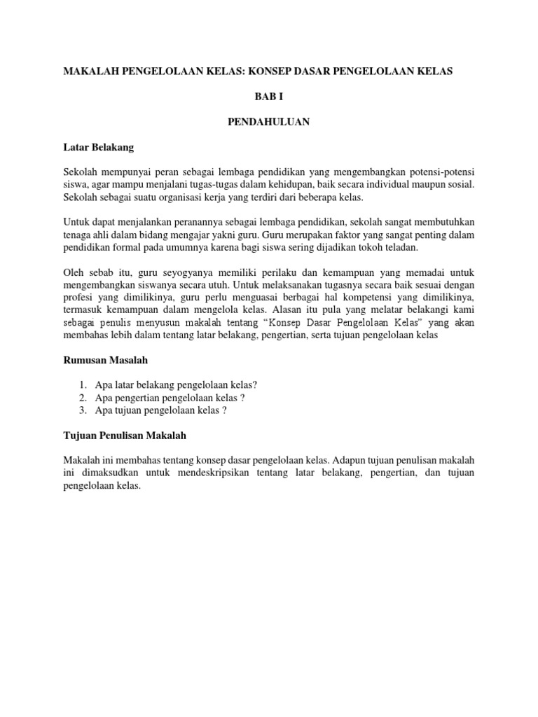 1 Makalah Pengelolaan Kelas