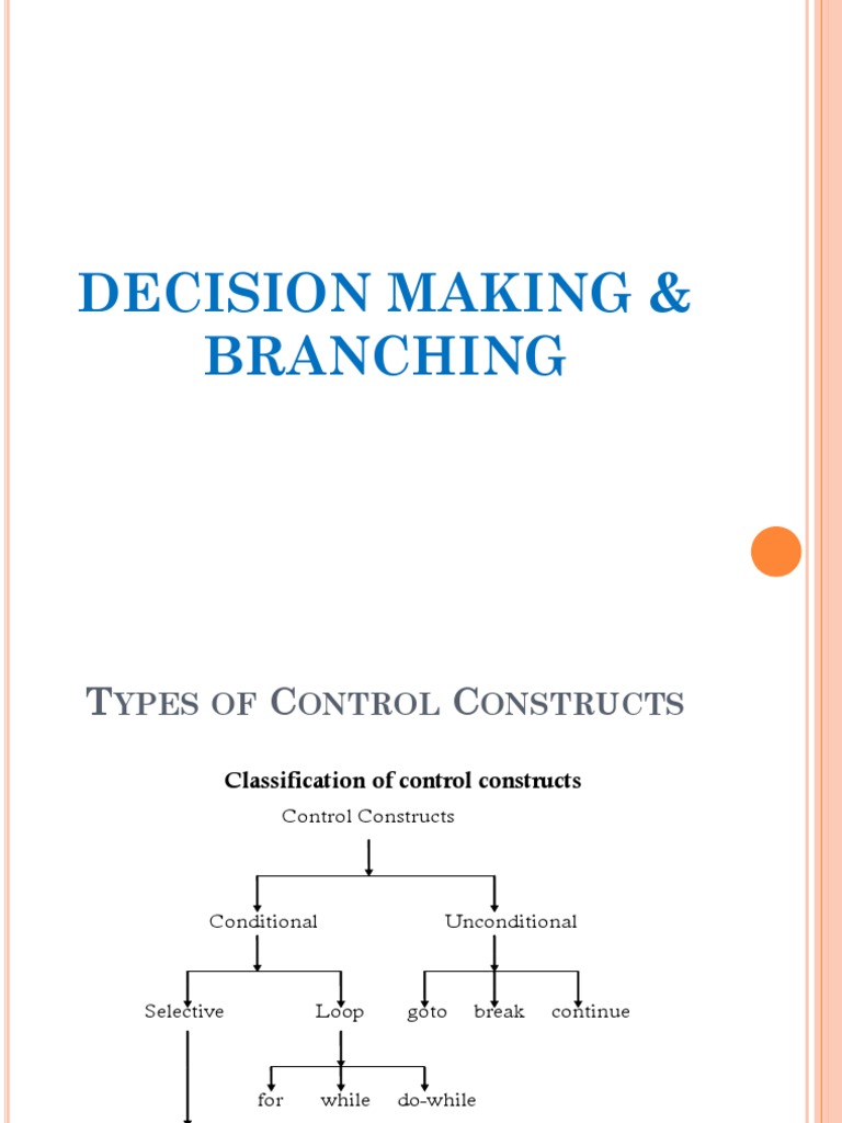 Decision Making & Branching PDF | PDF | Control Flow | Computer Programming
