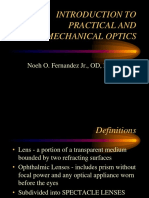 Introduction To Practical and Mechanical Optics: Noeh O. Fernandez JR., OD, MATS