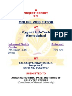 Online Web Tutor Cygnet Infotech Ahmedabad: A Project Report On