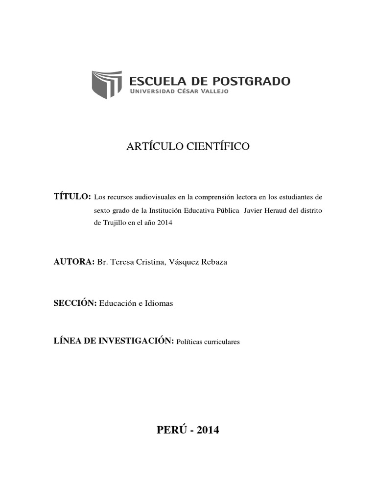 Caratula Articulo Cientifico | PDF