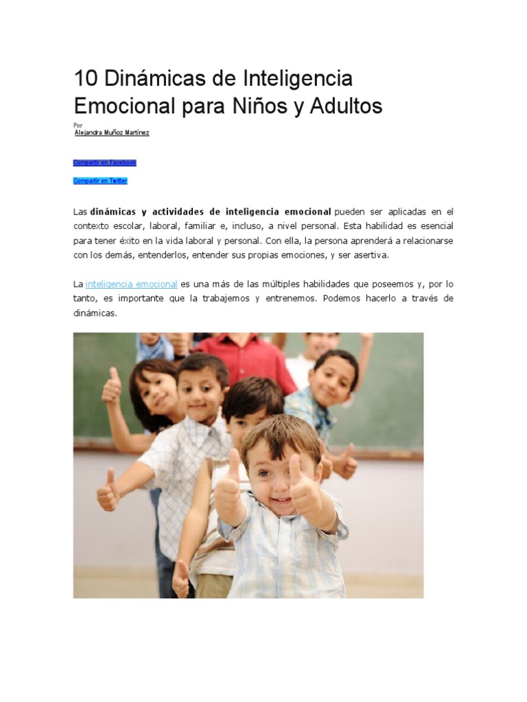 Dinámicas de Inteligencia Emocional para Adultos | PDF | Inteligencia ...