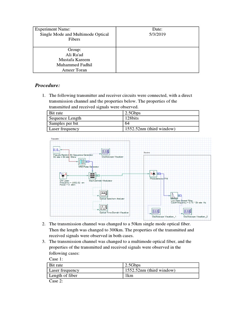 Single vs Multimode Fiber Analysis | PDF | Fiber Optic Communication ...