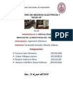 Lima, 13 de Junio Del 2018: Laboratorio de Medidas Electricas 1 "EE391-M"