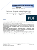 The Impact of Transformational Leadership in Improvement of The Organizational Capability