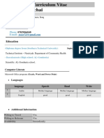 CV of Ali Sattar Bachai