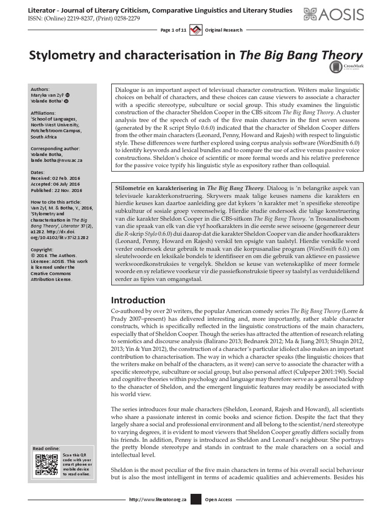 Stylometry and Characterization in The B PDF | PDF | Linguistics ...