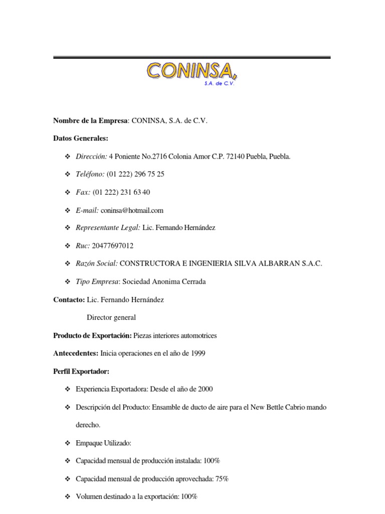 Datos Generales de Una Empresa Perez | PDF | Contabilidad | Business
