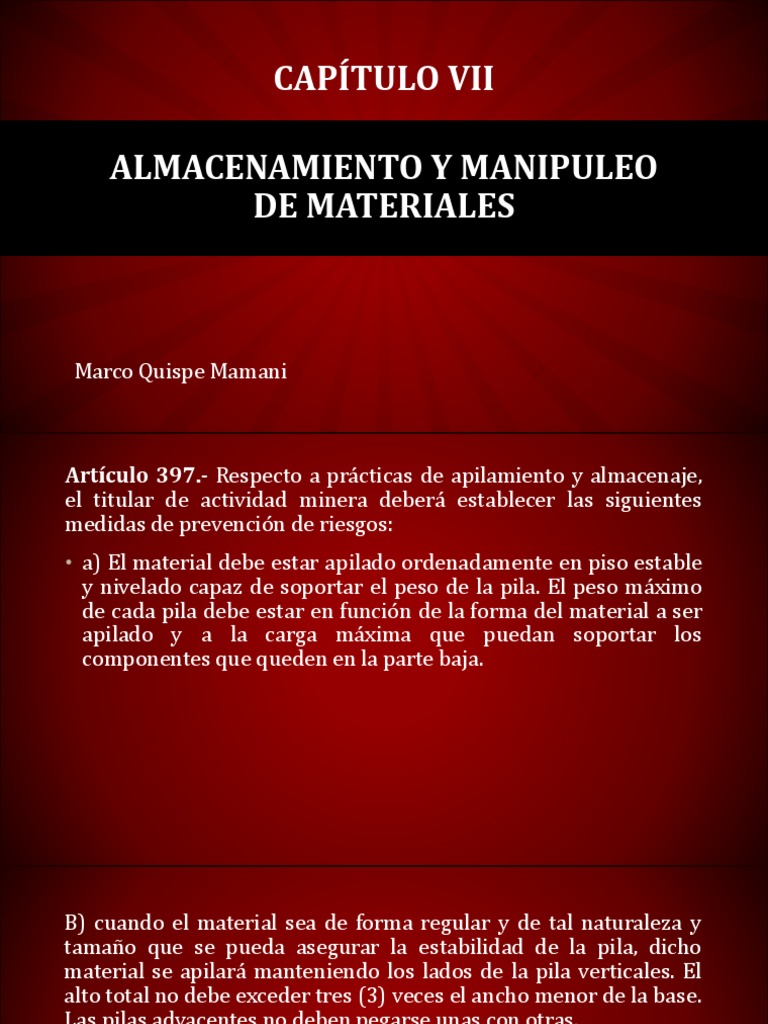 Almacenamiento y Manipuleo de Materiales | PDF | Máquina elevadora ...
