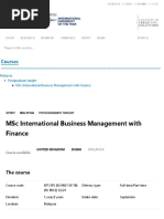 MSC International Business Management With Finance - Heriot-Watt University 46k