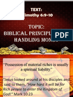 Biblical Principle For Handling Money