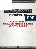 Firefight: Martian & Human Resistance Army Lists