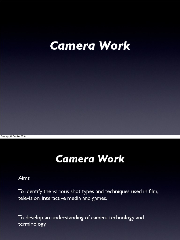 Camera Movement PDF Cinematography Zoom Lens
