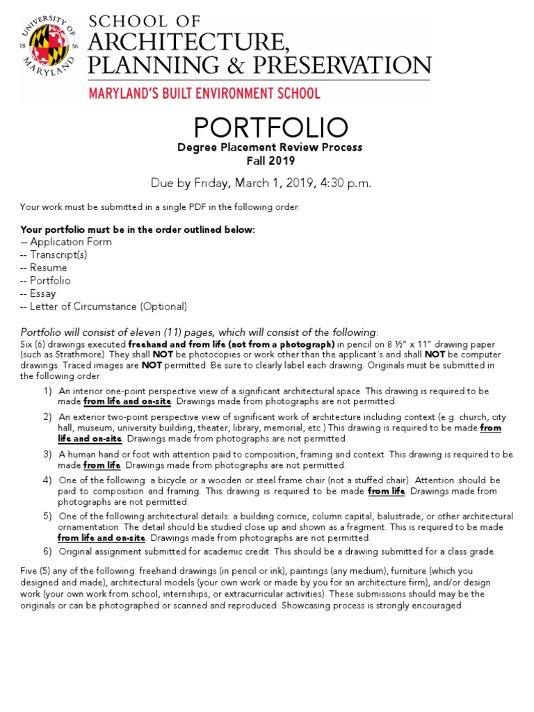 Portfolio Requirements PDF Drawing Art Media