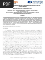 Desafios Na Busca Por Um Estágio No Primeiro Semestre Do Curso de Administração