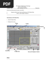 Introduction To 3D Studio Max: IT/MMC Year 2 Basic Animation